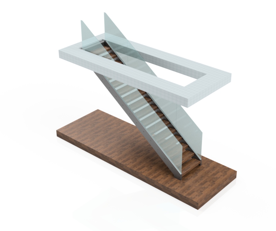 Schody balustrada szklana